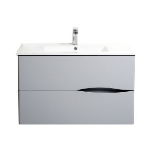 Ondee - móvel de casa de banho 2doo - 90cm - cinzento - entregue montado