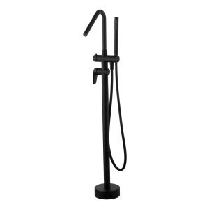 Torneira freestanding para banheira e ducha preta fosca em latão e zama