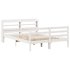 vidaXL estructura de cama con cabecero sin colchón blanco 140x200 cm