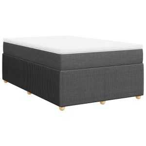 vidaXL cama box spring con colchón tela gris oscuro 120x190 cm