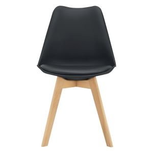 Conjunto de 6 cadeiras de jantar fläten pele sintética  82x49x54cm preto