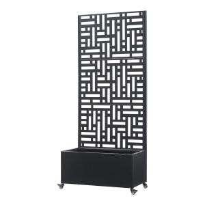 Divisória bernalda com floreira aço 190 x 82 x 38 preto cm casa.pro