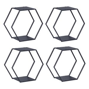 Prateleira tand conjunto de 4 aço 32x37x19 cm preto [en.casa]