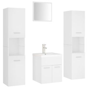 Conjunto de móveis de casa de banho contraplacado branco