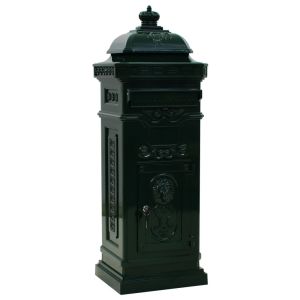 Caixa correio coluna estilo vintage alumínio inoxidável verde
