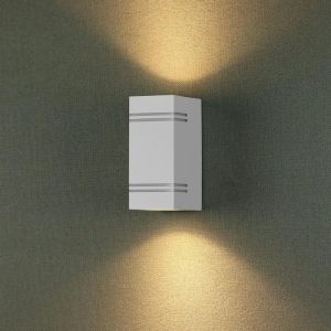Candeeiro de parede quadrado branco LED ip44 duplo feixe gu10 - silamp
