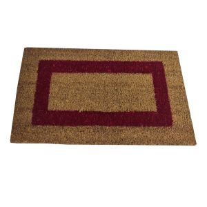 Tapete entrada| 100% fibra de coco| borracha| vermelho| 30x55cm