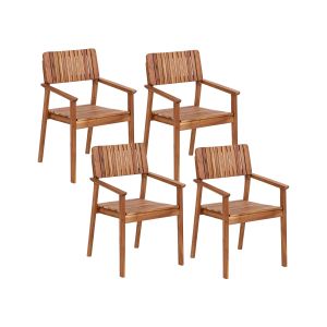 Conjunto de 4 cadeiras de jardim agello madeira de acácia castanho