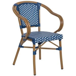 Fauteuil em rotin sintetico bleu 57x57x84 cm (alta)