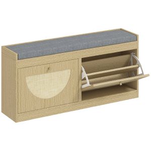Banco sapateira 104.5x24x48 cm color marrón Homcom
