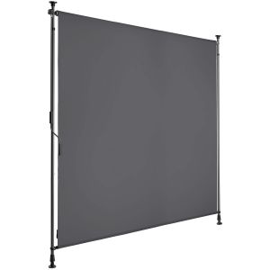 Toldo de pinza com manivela, altura ajustável, 150x310 cm, preto