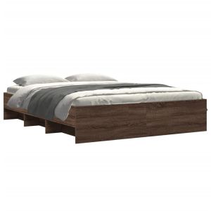 vidaXL estructura de cama sin colchón madera marrón roble 150x200 cm