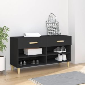 Sapateira 102x35x55 cm derivados de madeira preto ptxt3254