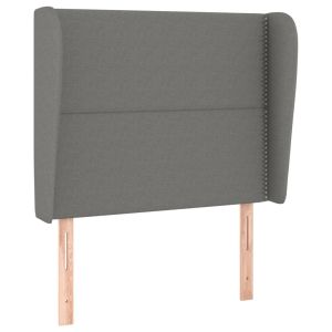 vidaXL cabecero con orejas de tela gris oscuro 103x23x118/128 cm
