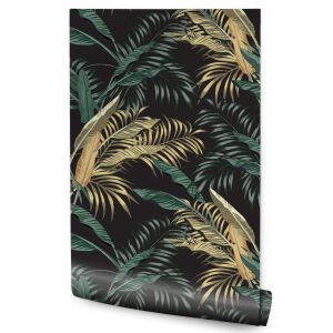 Papel de parede tropical leaves nature quarto decoração moderna