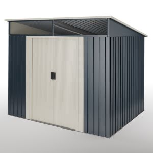 Abrigo metálico para jardim 6,6m2 Wasabi - claraboia - porta de correr