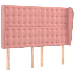 vidaXL cabecero con orejas de terciopelo rosa 147x23x118/128 cm