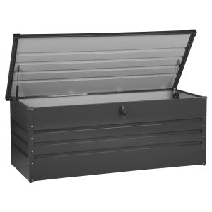 Caixa de arrumação cebrosa 165 cm 70 cm metal cinzento grafite