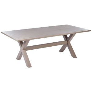 Mesa de refeição de jardim cascais 200 cm 105 cm metal taupe