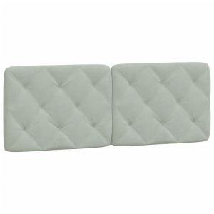 vidaXL cabecero de cama acolchado terciopelo gris claro 120 cm