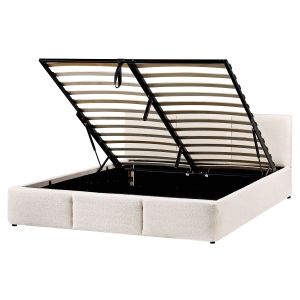 Sommier com arrumação bousse bouclé branco creme 160 x 200 cm