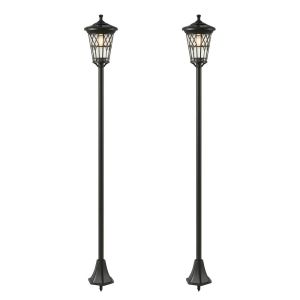 Candeeiros solare 23,5x23,5x186 cm abs, aço inoxidável Outsunny