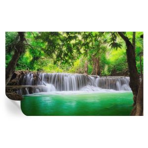 Papel parede adesivo cachoeira na floresta 416x254 tulup