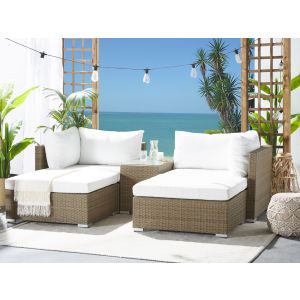 Conjunto de jardim com mesa 2 lugares noto rattan sintético castanho claro