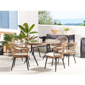 Conjunto de refeição ratan sintético natural aliano ii