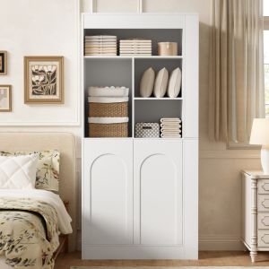 Armário alto multiuso com 2 portas branco 180x85x35cm