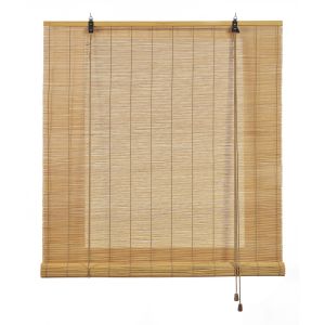 Estores de bambu, estore de rolo bambu natural marrom claro 60 x 175cm