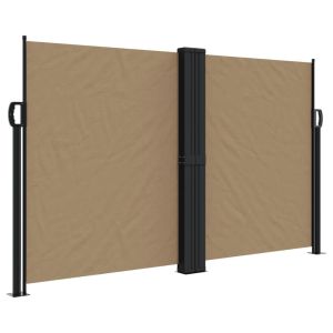 Toldo lateral retrátil 140x600 cm cinzento-acastanhado