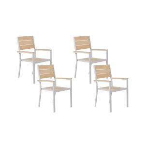 Conjunto de 4 cadeiras de jardim prato creme