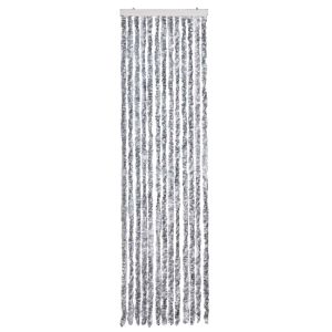 Cortina anti-insetos 56x200 cm chenille branco e cinzento