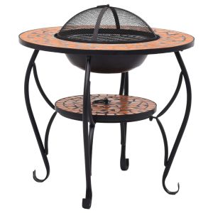 Mesa braseira em mosaico 68 cm cerâmica terracota