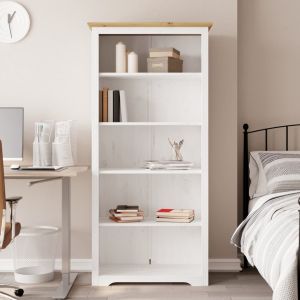 Estante bodo 5 prateleiras 82x40x173 cm pinho maciço castanho