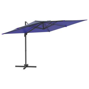 vidaXL sombrilla voladiza con LEDs azul azure 400x300 cm