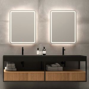 LEDimex-espelho grécia 90x80 LED cantos arredondados frontal