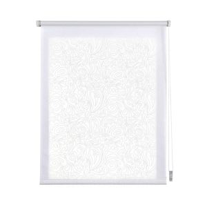 Estore de rolo impresso com desenhos translúcidos branco caxemira 90x180cm