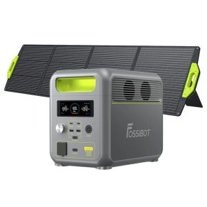 Fossibot - estação solar rápida 1200w 1024wh painel 200w