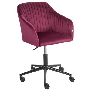 Cadeira home office venice veludo bordeaux