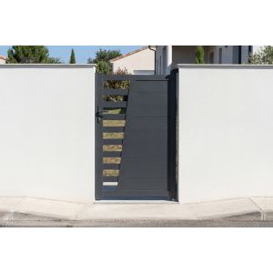 Portão 1m cervina alt.160cm alumínio cinza