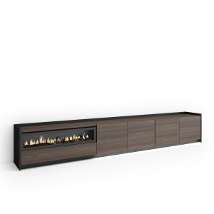 Móvel de tv, 310x37x50cm, lareira eléctrica, LED rf4872