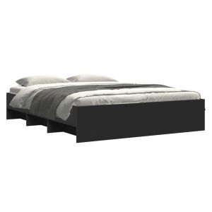 vidaXL estructura de cama madera de ingeniería negra 150x200 cm