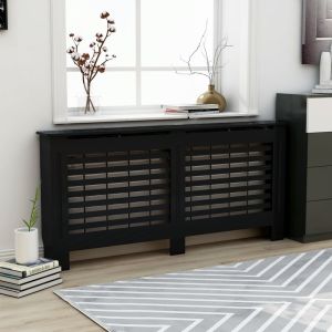Cobertura de radiador 172x19x81,5 cm mdf preto