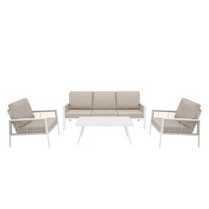 Conjunto de jardim de alumínio - 5 lugares (4 peças) | cinza