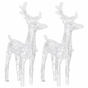 Renas de natal 2 pcs 80 luzes LED acrílico branco frio