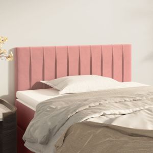 Cabeceira de cama veludo 100x5x78/88 cm rosa