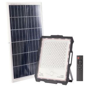 Projetor solar LED 200w 20000lm sensor_painel de controle remoto:5v 35w