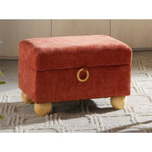 Banqueta lukman, chenille vermelho grosso, 33 cm. 49x33x33 cm